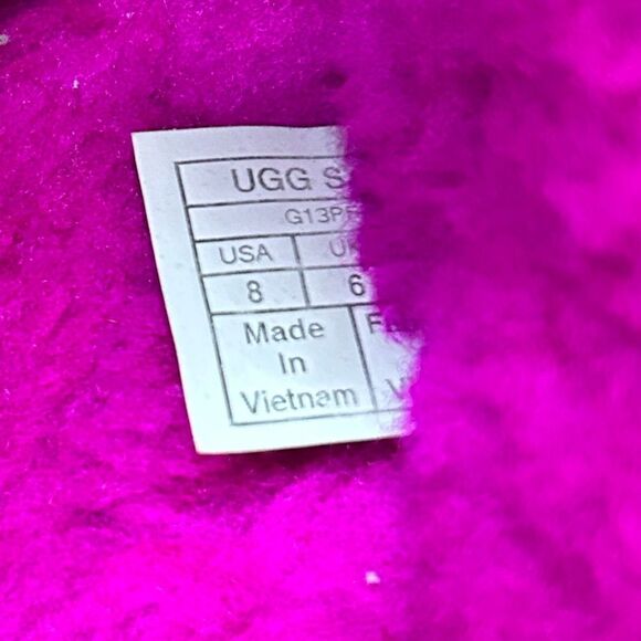 UGG Scuffette II Dragon Fruit Suede Fur Slippers Slides Hot Pink - Picture 9 of 10